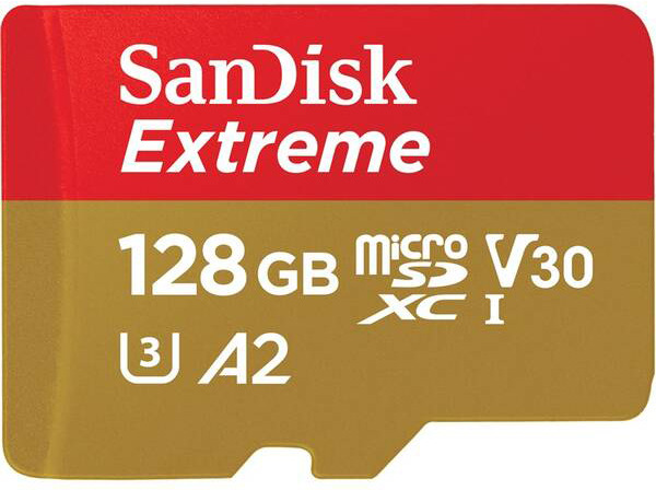 Paměťová karta SANDISK Micro SDXC Extreme 128GB UHS-I U3 (190R/90W) + adaptér