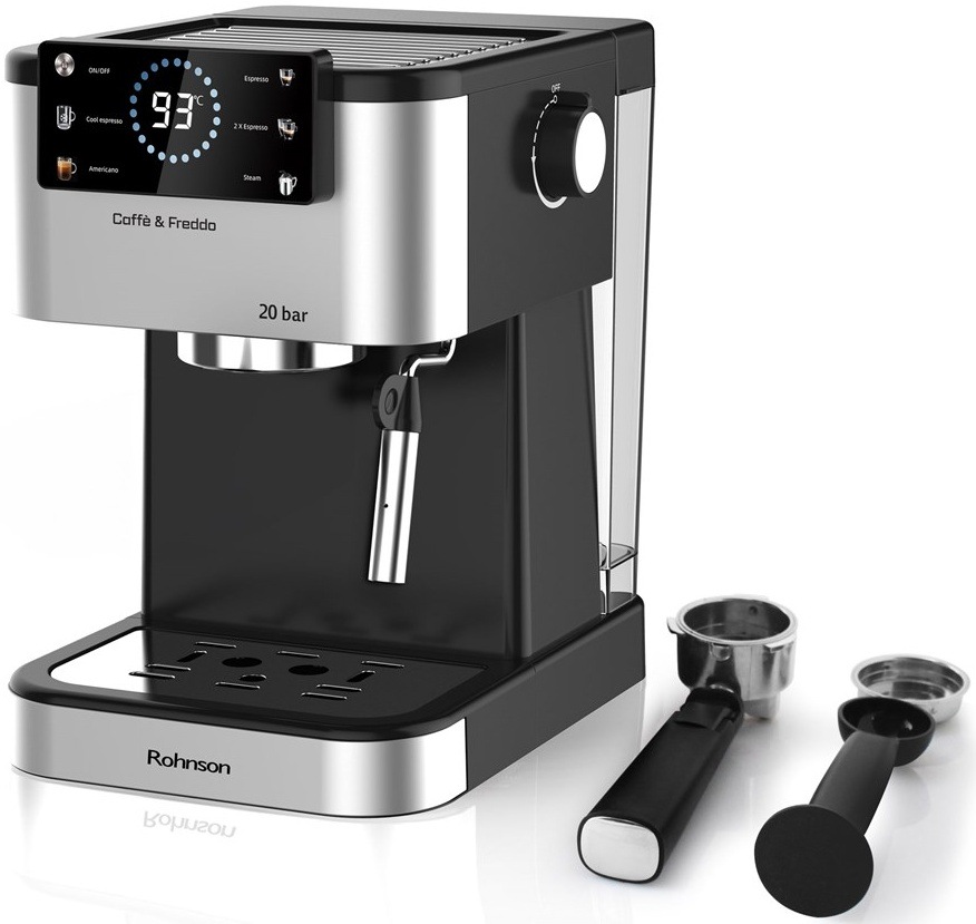 Pákový kávovar Rohnson R-98028 Hot & Cold černý/stříbrný Pákový kávovar Rohnson R-98028 Hot & Cold černý/stříbrný