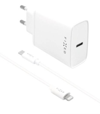 Nabíječka do sítě FIXED USB-C PD 20W, MFI + Lightning kabel 1m bílá Nabíječka do sítě FIXED USB-C PD 20W, MFI + Lightning kabel 1m bílá