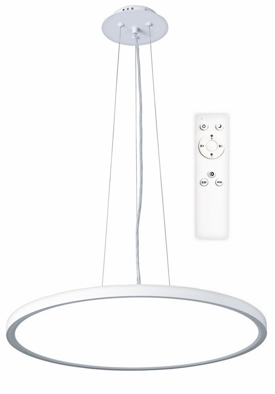 Závěsné svítidlo Top Light Revit 60BZ RC, s dálkovým ovládačem, 50W, 5000lm, stmívání, paměť, průměr 60cm, výška 120cm bílé