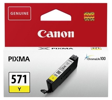 Inkoustová náplň Canon CLI-571Y, 161 stran žlutá
