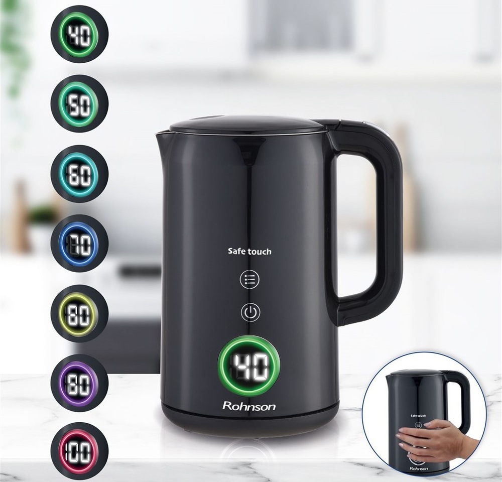 Rychlovarná konvice Rohnson Safe Touch R-7522 černá Rychlovarná konvice Rohnson Safe Touch R-7522 černá