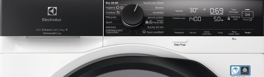 Set výrobků Electrolux EW7F4492QC + EW8D495MCC bílý Ovládací panel pračky Electrolux EW7F4492QC 700 SteamCare