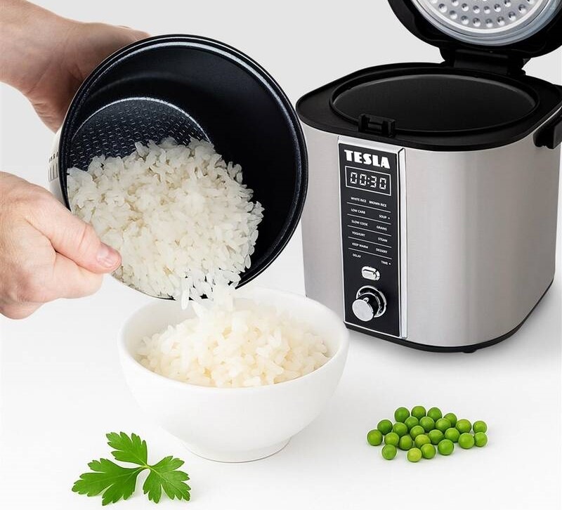 Multifunkční rýžovar Tesla MultiCook RC400 Low Carb stříbrný Multifunkční rýžovar Tesla MultiCook RC400 Low Carb stříbrný