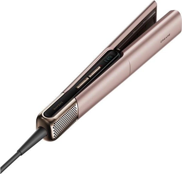 Žehlička na vlasy Dreame Aero Straight Pro Gold zlatá Pohled ze strany na žehličku Aero Straight Pro s ovládacími tlačítky