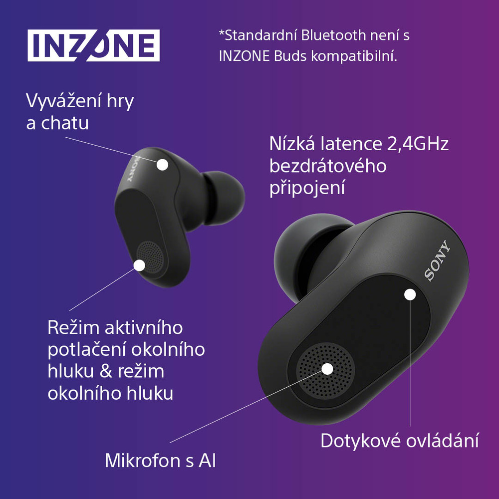 Sluchátka Sony Inzone Buds černá Sony Inzone Buds, černá