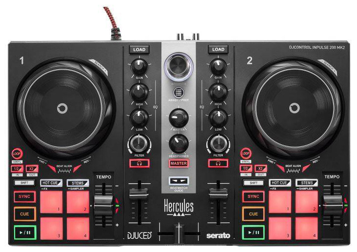Mixážní pult Hercules DJControl Inpulse 200 Mk2 DJLearning Kit černý