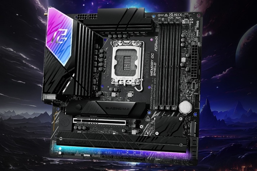 Základní deska ASRock B860M Lightning WiFi Základní deska ASRock B860M Lightning WiFi prezentovaná v herním stylu s důrazem na design a osvětlení