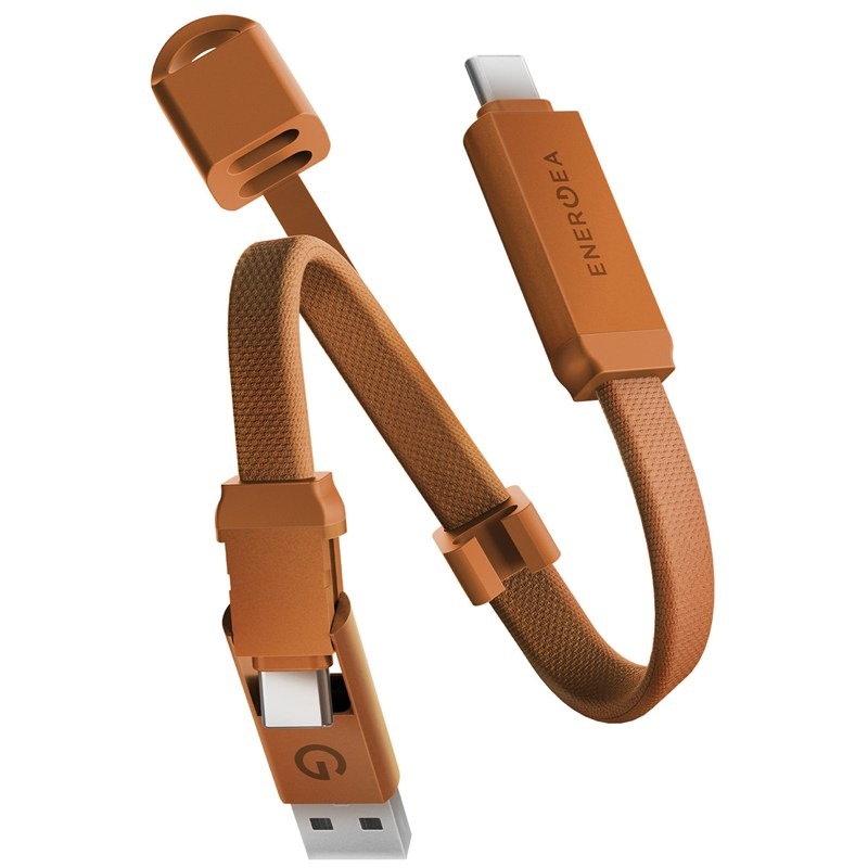 Kabel Energea Sheath Key 2v1 nabíjecí - na klíčenku (60 W) - oranžový