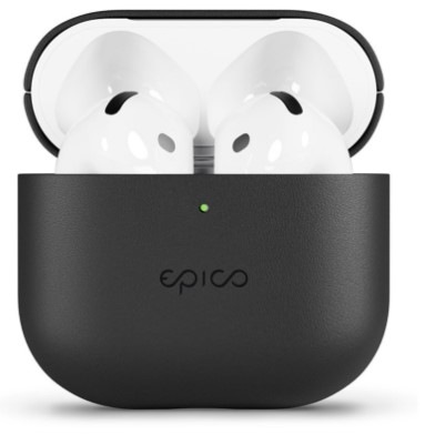 Pouzdro Epico Leather pro Apple AirPods 4 černé