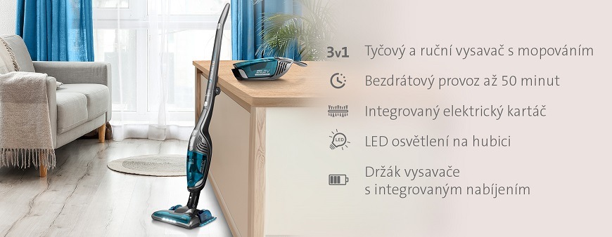 Tyčový vysavač ETA Moneto II AQUA PLUS 8453 90000 Tyčový vysavač ETA Moneto II Aqua Plus 8453 90000, technologie