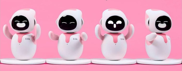 Různé výrazy ve tvářích robotů Energize Lab Eilik