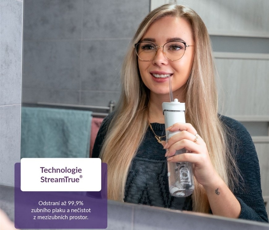 Ústní sprcha TrueLife AquaFloss Mini M50 bílá Ústní sprcha TrueLife AquaFloss Mini M50