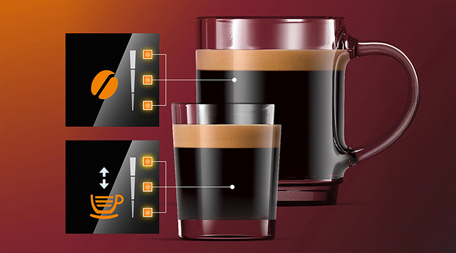 Automatický kávovar Philips EP2225/10 Series 2200 disponuje funkcí My Coffee Choice, díky kterému si snadno připravíte kávu dle svých představ.