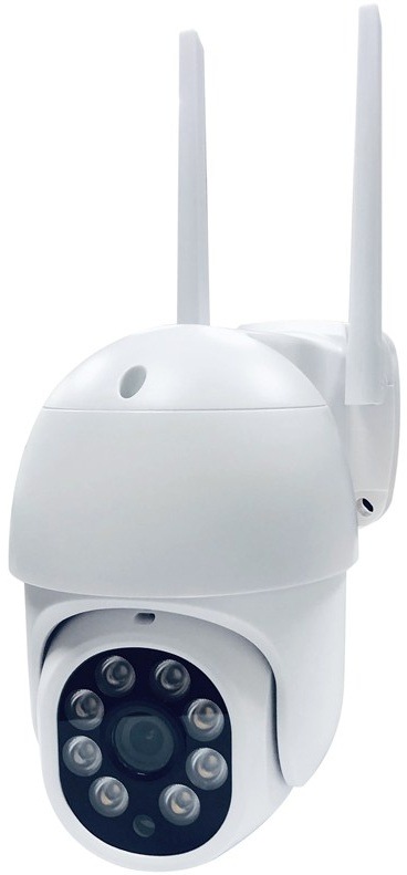 Venkovní WiFi bezpečnostní kamera s IR LED diodami a dvěma anténami.