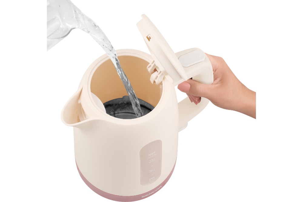 Rychlovarná konvice Sencor SWK 1733RS 1,7 l růžová/béžová otevřená konvice do které se nalívá voda