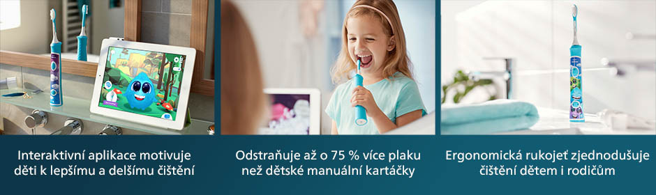 Zubní kartáček Philips Sonicare For Kids HX6322/04 bílý/zelený Philips HX6322/04 Sonicare For Kids