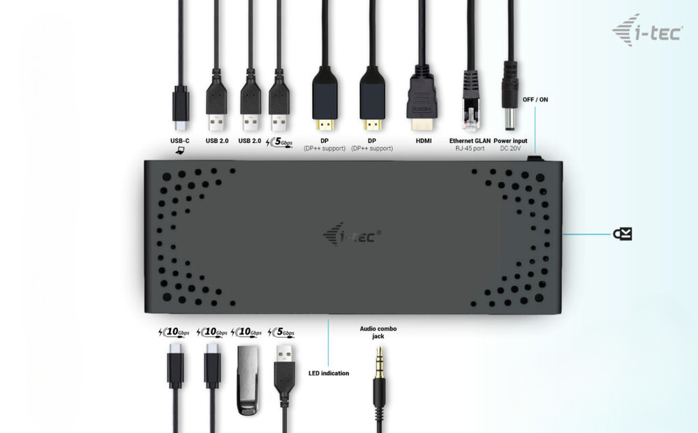 Dokovací stanice i-tec USB-C Triple Display Gen 2, PD 100W