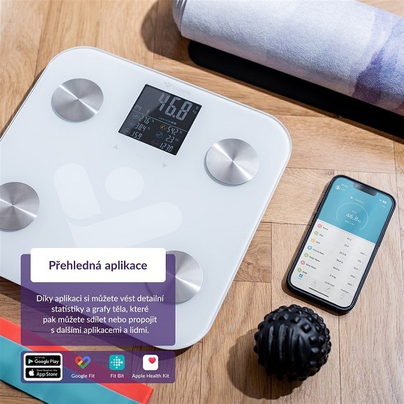 Osobní váha TrueLife FitShape S6 BT bílá/sklo Osobní váha TrueLife FitShape S6 BT bílá/sklo