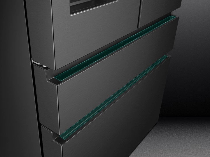 Americká chladnička Hisense RF728N4SBFE, černá, elegantní design