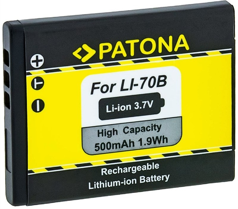 Baterie PATONA Li-70b 500 mAh pro fotoaparáty Olympus FE-4020, FE-4040, FE-5040, X940, VG110, VG120, VG130