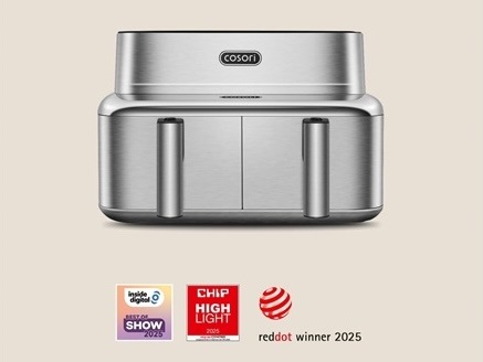 Nerezová fritéza COSORI Iconic Dual s oceněními Red Dot 2025, CHIP Highlight a Inside Digital