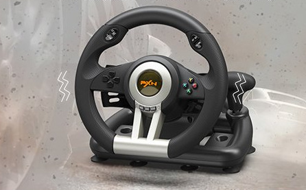 Volant PXN V3PRO Bundle, PC, Switch, PS3/4, Xbox One/X/S series černý/oranžový PXN V3PRO Bundle nabízí věrnou zpětnou vazbu díky dvojici vibračních motorů