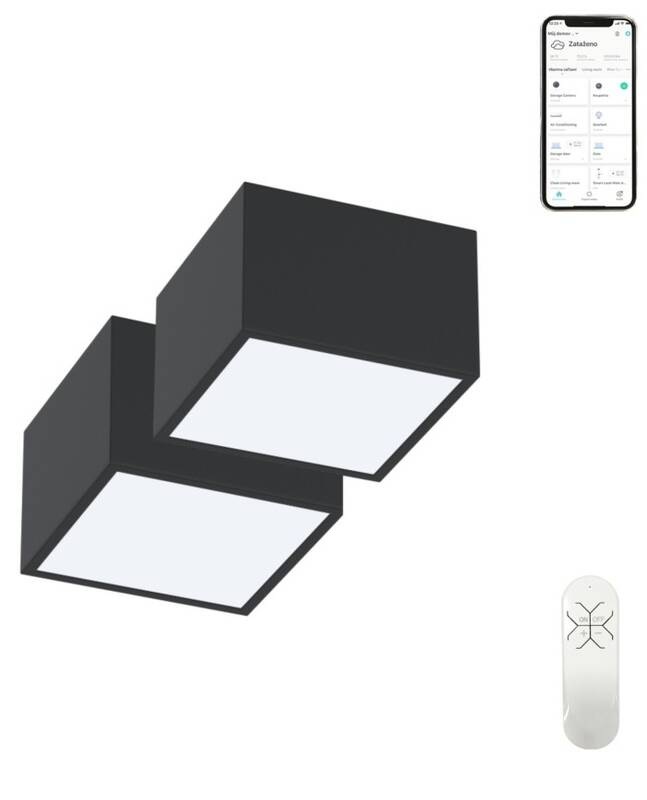 Stropní svítidlo IMMAX NEO sada 2x CANTO SMART 15x15cm 12W Zigbee 3.0 + DO černé 2× Immax Neo CANTO Smart 15×15 cm