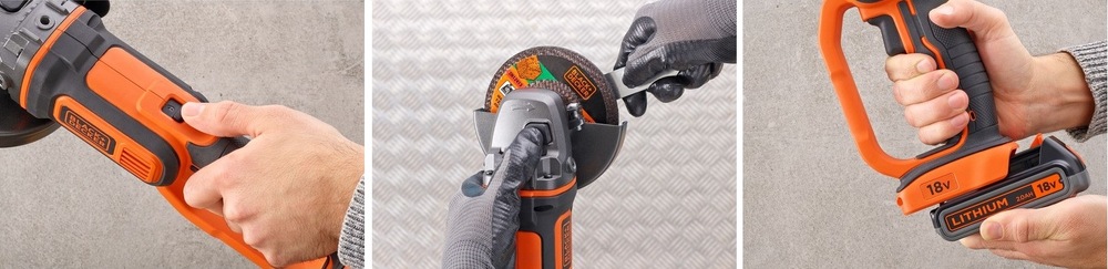 Úhlová bruska akumulátorová Black-Decker BCG720M1-QW (s baterií)
