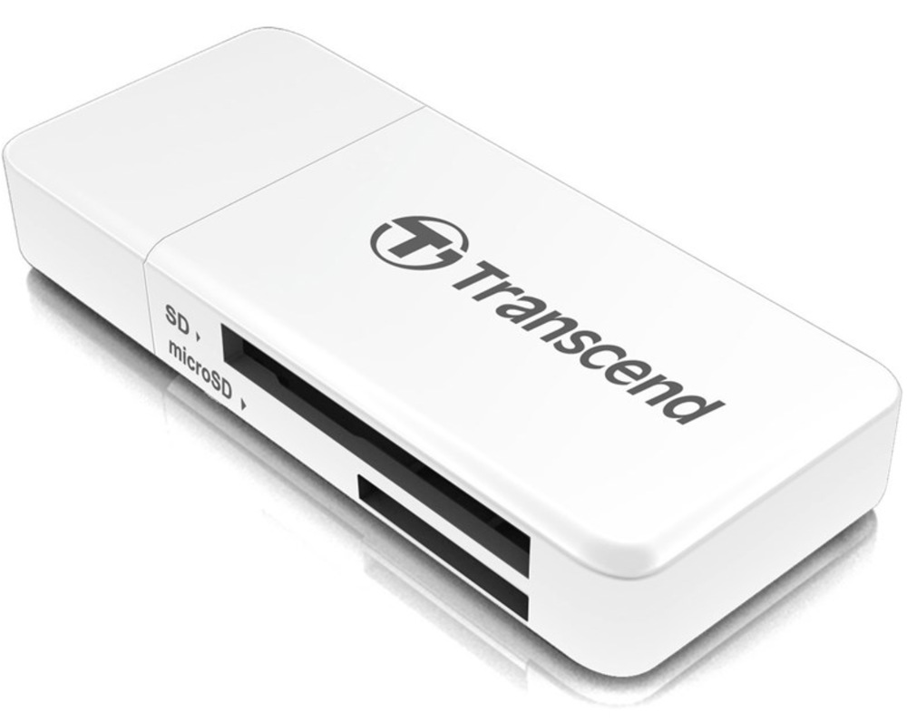 Čtečka paměťových karet Transcend RDF5, USB-A/SDHC, SDXC, microSDHC, microSDXC bílá