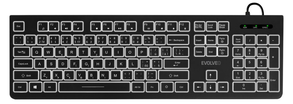Klávesnice Evolveo K1010, CZ+SK černá Evolveo K1010 CZ/SK