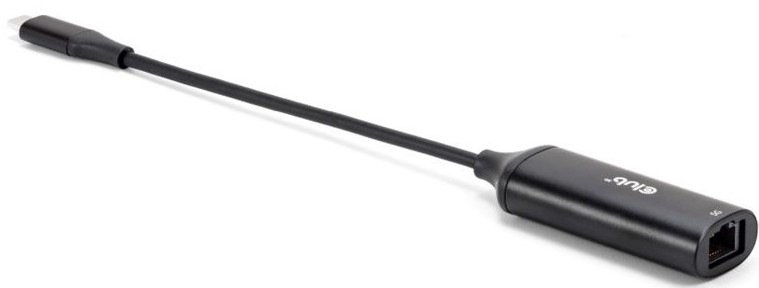 Adaptér Club3D USB-C / RJ45, 5Gb, M/F, 24cm - černá