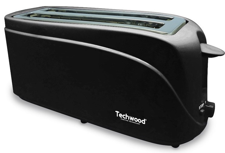 Topinkovač Techwood připraví 4 ks topinek, příkon 1 300 W, černá barva
