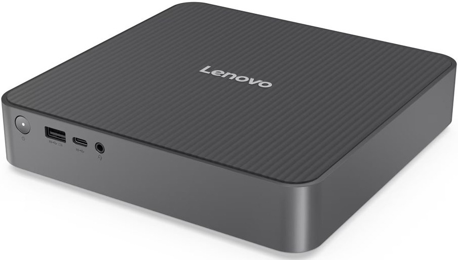 PC mini Lenovo IdeaCentre Mini 01IRH10R černý Pohled šikmo z boku na mini počítač Lenovo IdeaCentre Mini