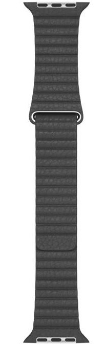 Řemínek Apple 44mm Black Leather Loop - Large