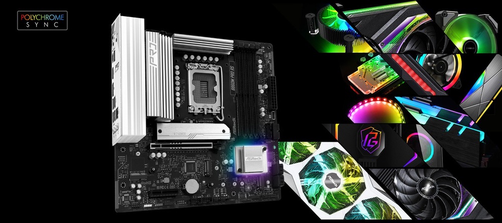 Základní deska ASRock B860M Pro RS Podsvícení Polychrome RGB pomáhá vytvářet neopakovatelnou atmosféru v místnosti
