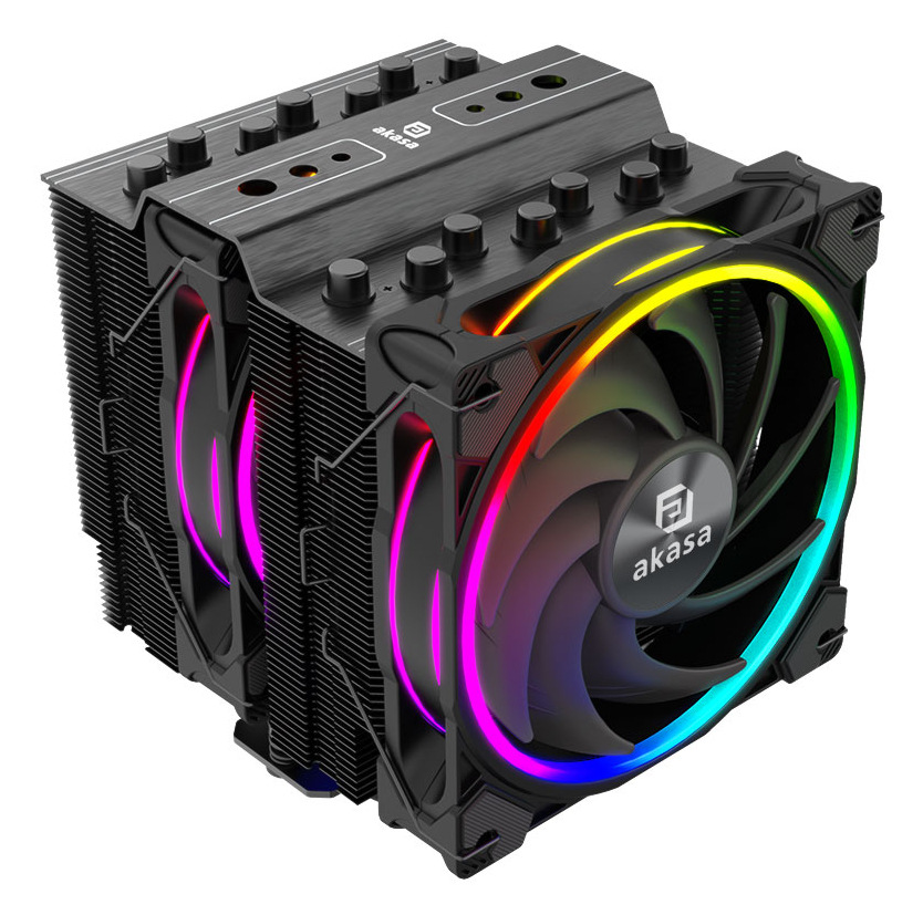 Chladič CPU AKASA SOHO H7, 7 Heatpipes, ARGB černý AKASA SOHO H7 nadchne i stylovým designem s RGB podsvícením