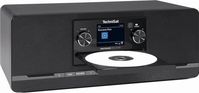 Radiopřijímač s DAB+ TechniSat DIGITRADIO 320 černý Radiopřijímač TechniSat DIGITRADIO 320 s vysunutou CD mechanikou