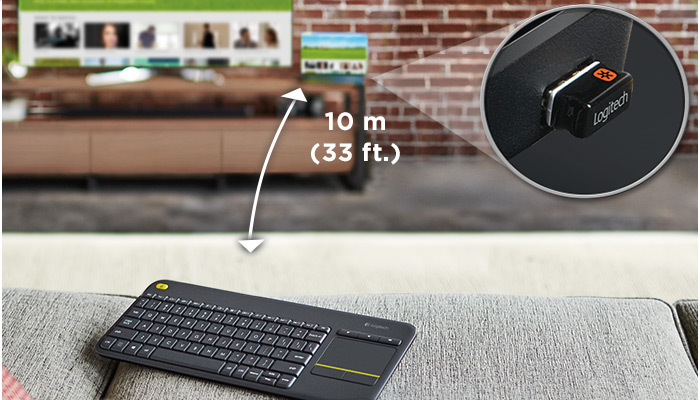 Klávesnice Logitech Wireless K400 Plus, US