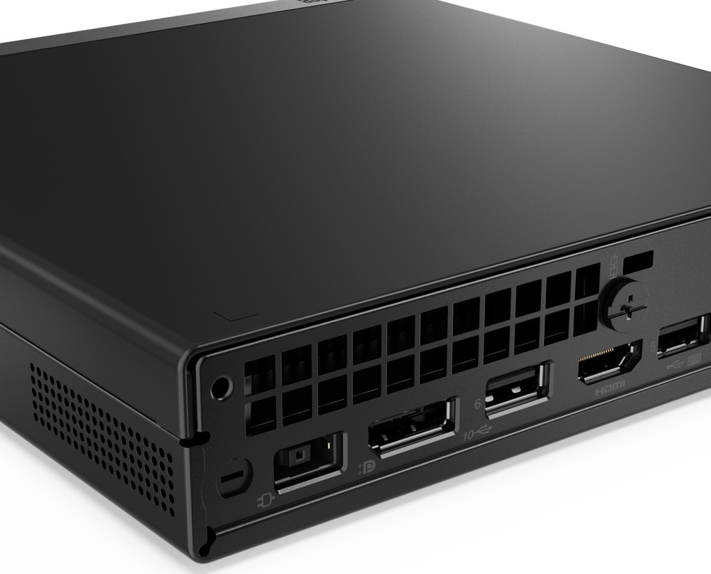 PC mini Lenovo ThinkCentre neo 50q Gen 5 černý Detail portů na PC Lenovo ThinkCentre neo 50q Gen 5