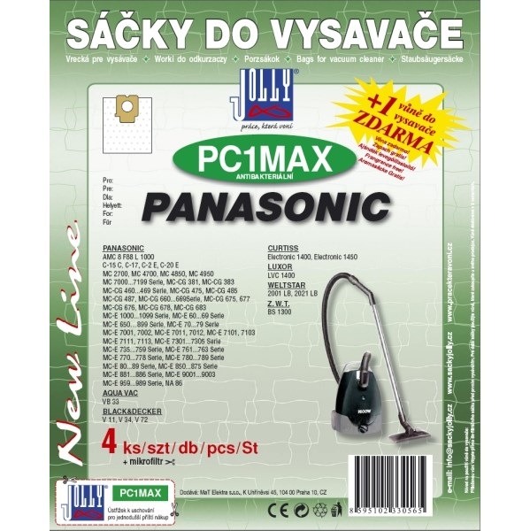 Sáčky Jolly do vysavače Panasonic, snadná instalace