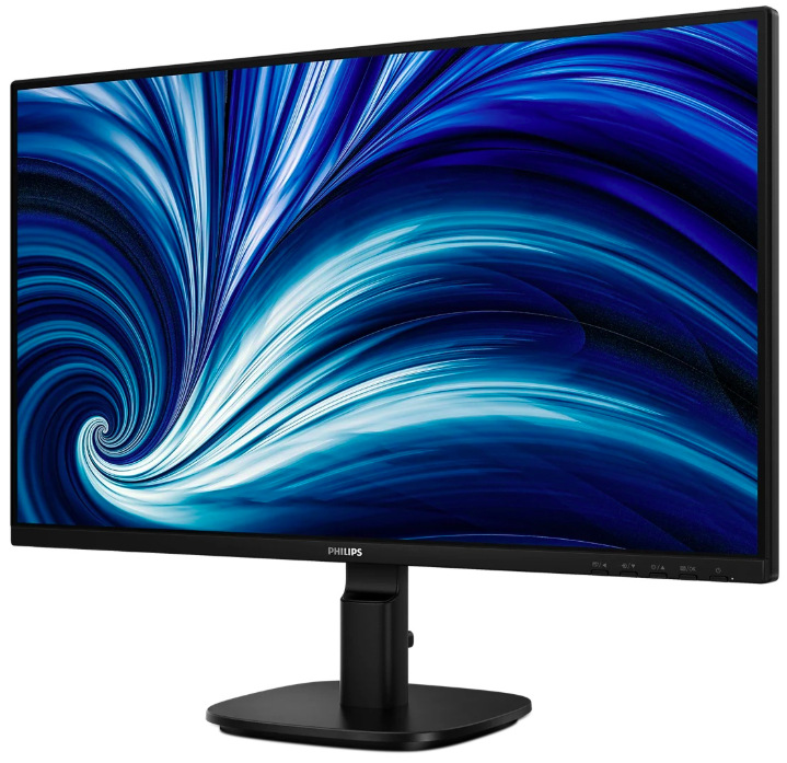 Monitor Philips 24B2N2200 23,8" v černé barvě z přední levé strany na originálním stojanu