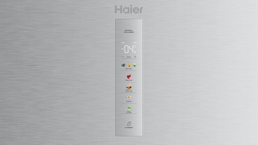 Chladnička s mrazničkou Haier HDR5818DNSS nerez dotykový displej na dveřích lednice Haier HDR5818DNSS