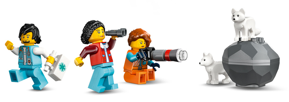 Stavebnice LEGO® City 60470 Polární expres pro průzkumníky Arktidy Johnny Thunder, pět průzkumníků a dvě polární lišky rozehrají dobrodružství v rozsáhlém modelu arktického vlaku.