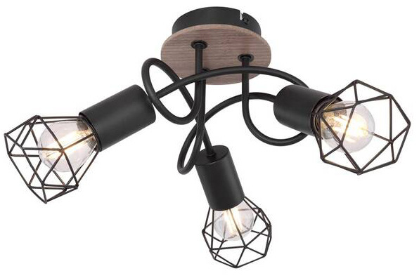 Bodové svítidlo GLOBO Xara I, 3xE14, 40W černé/dřevo