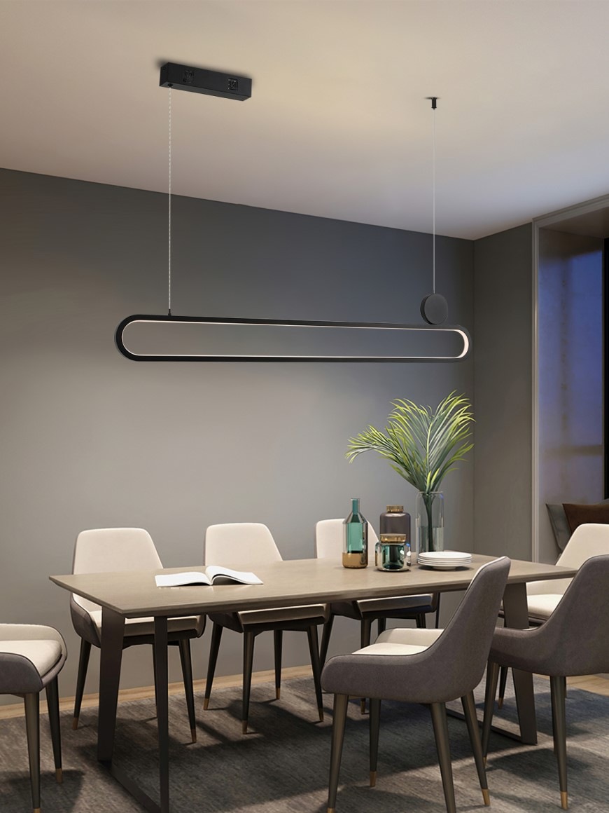 Závěsné svítidlo IMMAX NEO LITE OVALE SMART 122cm 50W s podporou BEACON, Wi-Fi, TUYA černé IMMAX NEO LITE OVALE SMART