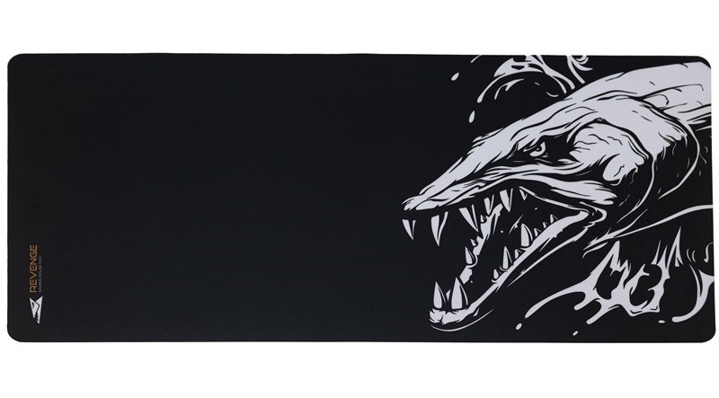 Podložka pod klávesnici a myš Baracuda REVENGE, 75 × 35 cm černá