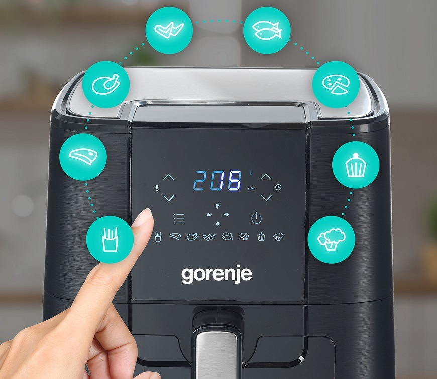Fritéza horkovzdušná Gorenje AF1350DWB černá Horkovzdušná fritéza Gorenje AF1350DWB, černá, praktické rozměry
