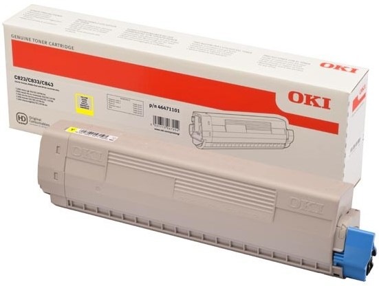 Toner OKI C823/833/843, 7 000 stran - žlutý