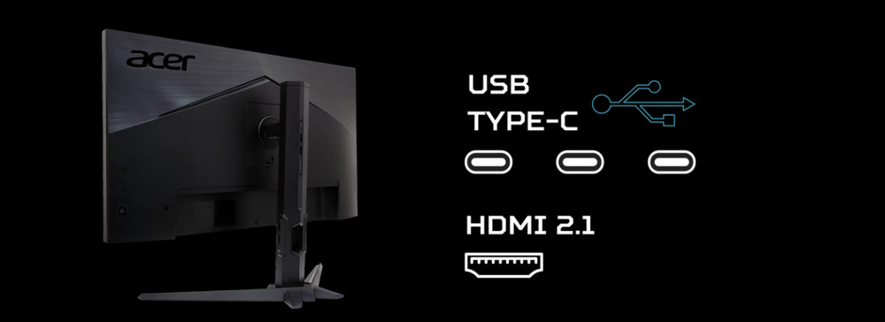 Herní monitor Acer Nitro XV272UX1bmiiprx černý Konektory na monitoru Acer